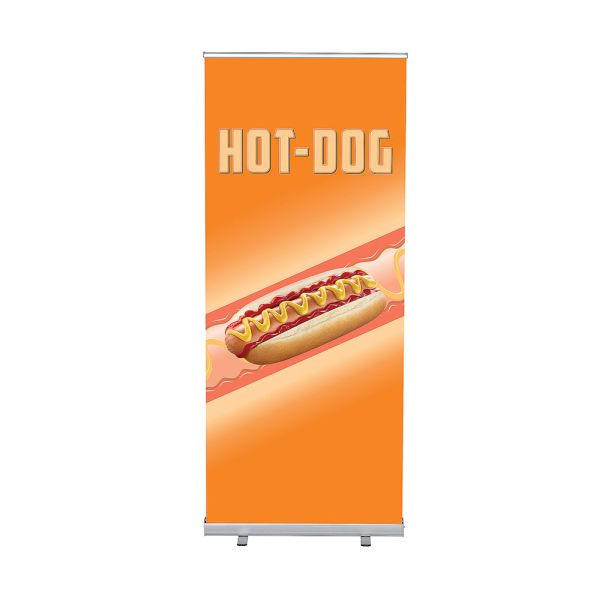 Showdown Displays Roll-Banner Budget 85 Komplettset Hot Dog Französisch, RBB085LSFI554