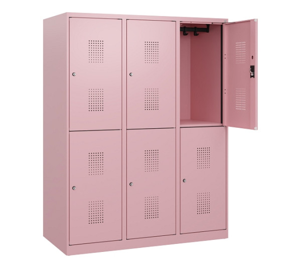 C+P Doppelstöckiger Spind Evolo PLUS, 6 Fächer, 1530x1200x500mm, 3015/3015, Zylinderschloss, 0493005-32 S10074