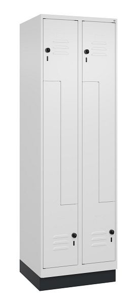 C+P Z-Spind Classic PLUS, C Z-Spind, Classic PLUS, Sockel, 4 Abteile, 1950x600x500mm, 9016/9016, Drehriegel, 080023-204 S10014