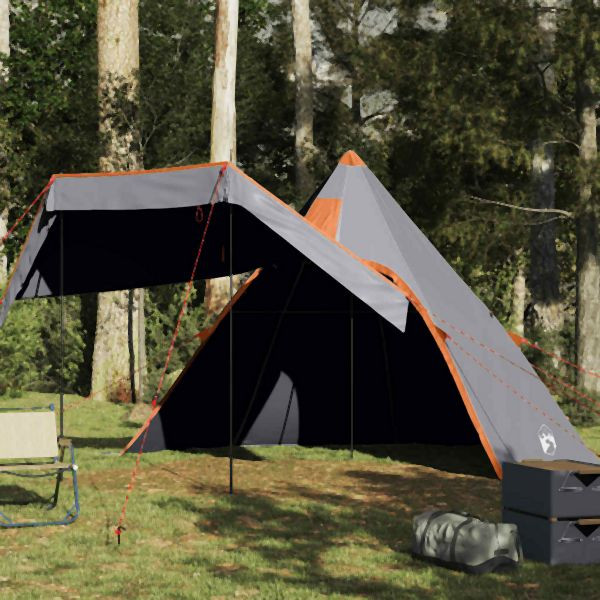 vidaXL Tipi-Campingzelt 5 Personen Grau Wasserdicht, 4009409