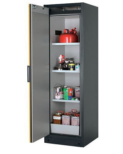 asecos Feuerbeständiger Gefahrstoffschrank Select W-63L-O "one touch", 3 Einlegeböden, Tür gelb, 201456