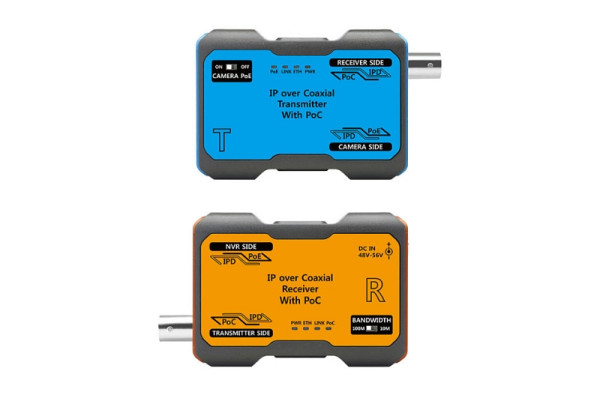 SeeEyes Medienkonverter Set, 1-Kanal, Ethernet über Koax, Sender, Empfänger, Reichweite 1000m, SC-IPC07P