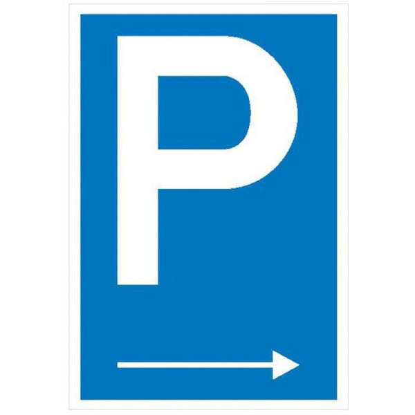 Stein HGS Parkplatzschild mit Richtungspfeil rechts, 400 mm, 600 mm, Alu, geprägt, 11.5790