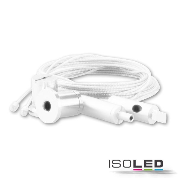 ISOLED Seilabhängung (2 Stück) mit Rutschklemme, Stahl, weiß, 114384