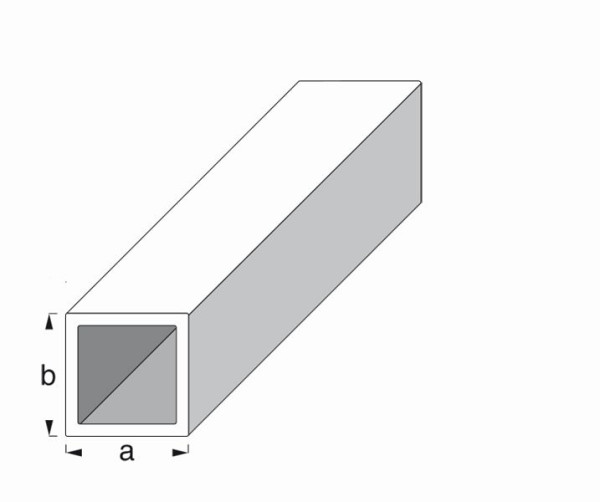 Vormann Alu Vierkantrohre 15 x 15 x 1 mm, silber 1m, 052015100AL