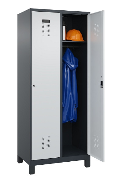 C+P Spind Evolo PLUS, mit Füßen, 2 Abteile, 1950x800x500mm, 7016/7035, Verschluss Zylinderschloss, Ablageböden 2, 049010-22 S10044