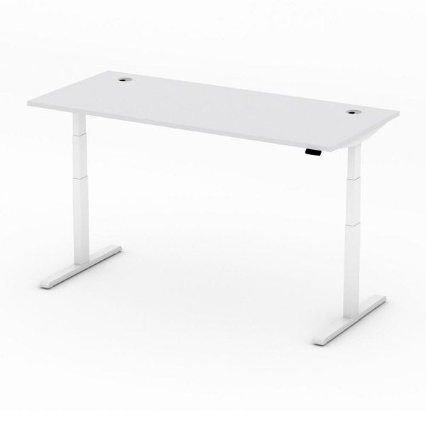 Deskin Höhenverstellbarer Schreibtisch PRO MULTI MODUL, Dekor lichtgrau, B 1800 x T 800 x H 640-1250mm, 360294