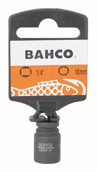 Bahco 1/4" Kraft-Steckschlüssel-Einsatz, 6kant, SW 9 mm, SB-Verpackung, SBK6701M-9