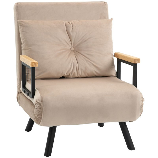 HOMCOM Relaxsessel im Skandidesign, Liegesessel, Lesesessel, inkl. Kissen mit Knopfheftung, 839-834V00BG