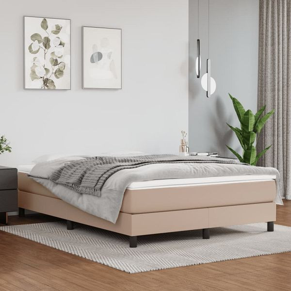 vidaXL Bettgestell Cappuccino-Braun 140x200 cm Kunstleder, 3120705