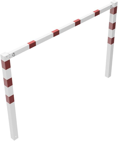 Schake Wegesperren feststehend, zusammenschraubbar mit Oberholm, feuerverzinkt und weiß beschichtet, Gesamtbreite: 2000 mm, 414_20B
