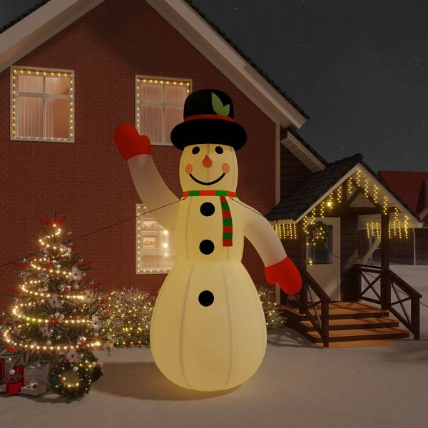 vidaXL Aufblasbarer Schneemann mit LEDs 455 cm, Material: Oxford-Gewebe (100% Polyester) mit PU-Beschichtung, 345279