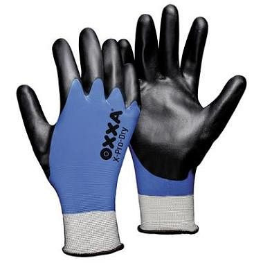 OXXA Handschuh X-Pro-Dry schwarz/blau, VE: 12 Paar, Größe: 9, 15130009