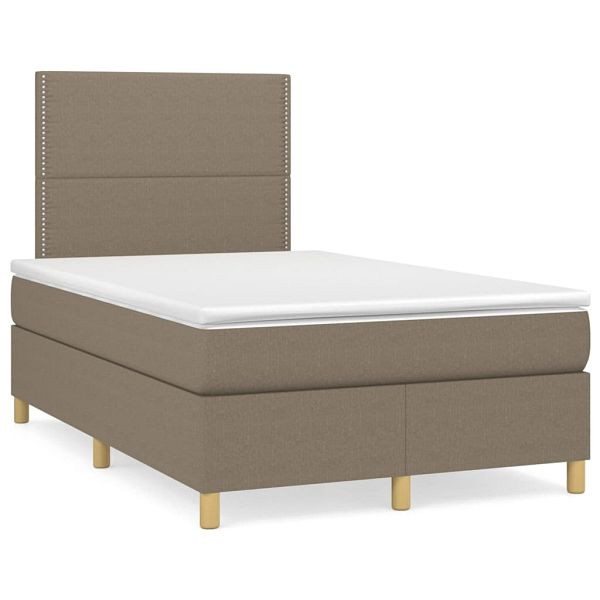 vidaXL Boxspringbett mit Matratze & LED Taupe 120x190 cm Stoff, 3270243