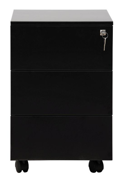 Gürkan Container, 60 x 40 x 61 cm, Schwarz, 3 Schubladen, MPS/P.M.3, 100581