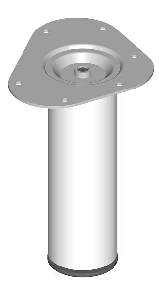 Element System STAHLROHRFUSS, LOSE, Ø60, 200 mm, WEISS, VE: 4 Stück, 11102-00001