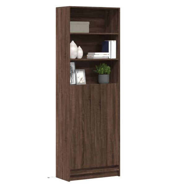 vidaXL Highboard mit LED-Beleuchtung Braun Eichen-Optik 69x32,5x200 cm, 3307911