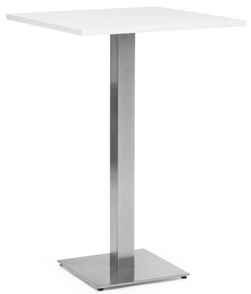 Deskin Cafeteria-/Stehtischsystem PARMA eckig, Gestell Edelstahl, Platte Weiß, 287725