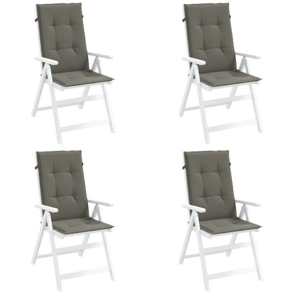 vidaXL Hochlehner-Auflagen 4 Stück Melange Dunkelgrau 120x50x4 cm Stoff, 4002416