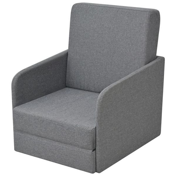 vidaXL Schlafsessel Ausziehbar Hellgrau Stoff, Material: Polyester: 100%, 243648