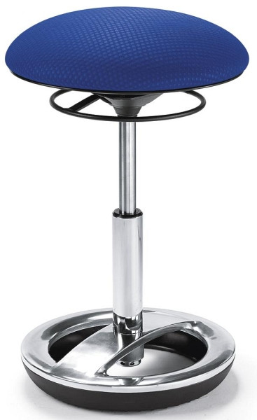 Deskin Hocker SITNESS 33, Design-Standfußring Aluminium poliert, Bezug Stoff Basic BR, Farbe blau, 275705