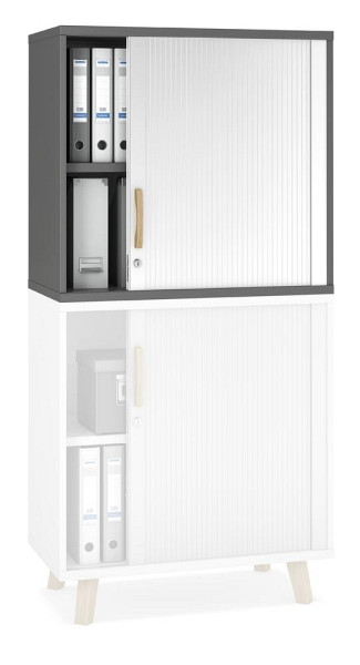 Deskin Rollladen-Aufsatzschrank SMART MODUL, Anthrazit, 800 x 420 x 750 mm, 332817