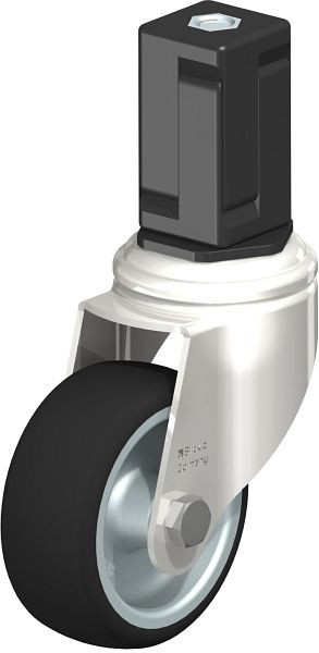 Blickle LKRXA-PATH 80G-11-EXV17 Edelstahl-Apparate-Lenkrolle mit Expander, Thermoplastisches Polyurethan, Grau, 853403