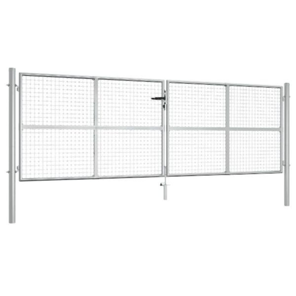 vidaXL Gartentor Verzinkter Stahl 415 x 175 cm Silbern, 144300