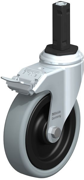 Blickle LKRA-VPA 126K-11-FI-EV12 Apparate-Lenkrolle mit Expander & Feststeller, Vollgummi, Grau, 848396