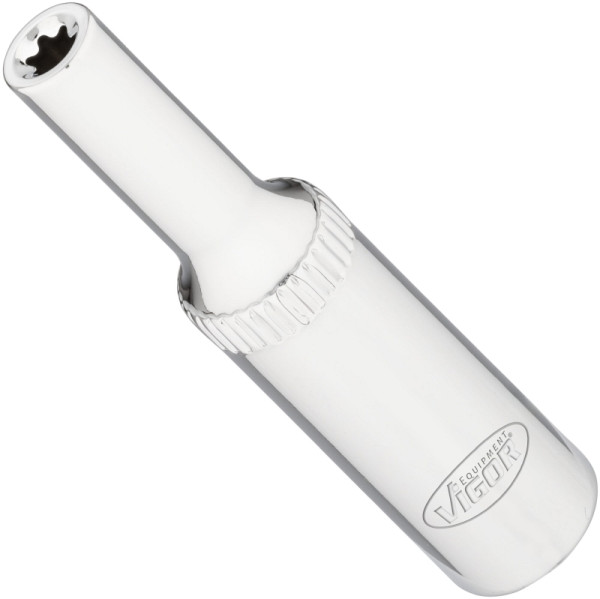 VIGOR T Steckschlüsseleinsatz, lang, 1/4 Zoll (6,3 mm) Vierkant, E Profil, SW E4, V7014-4