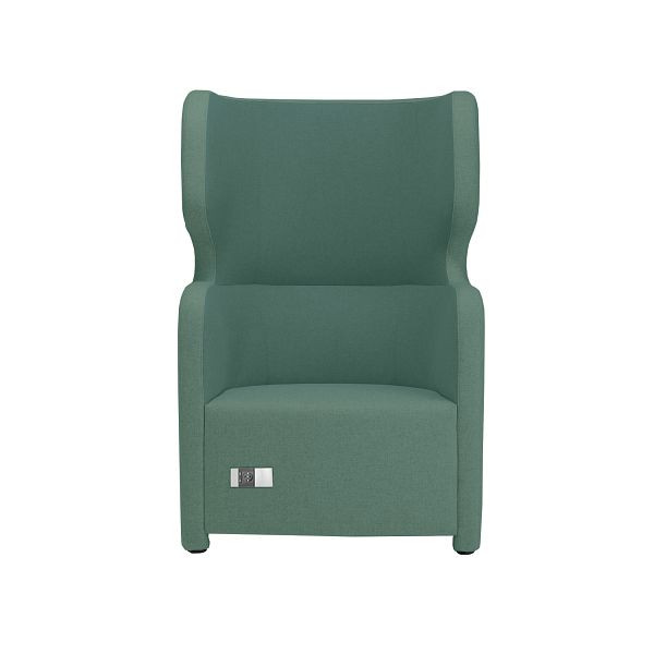 Bisley Sessel Vivo, Einsitzer, Hohe Rückenlehne, 2 Steckdosen und 2 USB Anschlüsse, NE0496 dunkelgrün, VIVH1P.NE0496