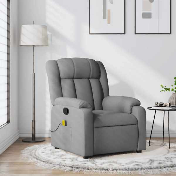 vidaXL Massagesessel Hellgrau Stoff, Füllung: Schaumstoff, 373586
