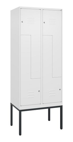 C+P Z-Spind Classic PLUS, Gestell, 4 Abteile, 2120x800x500mm, 9016/9016, Zylinderschlösser, 0800337-224 S10029