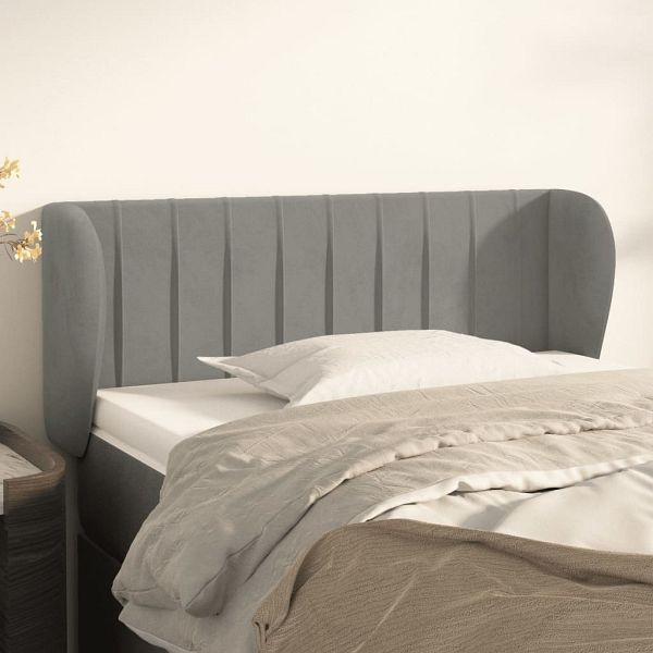 vidaXL Kopfteil mit Ohren Hellgrau 103x23x78/88 cm Samt, 3117424