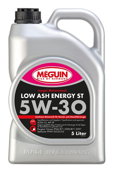 Meguin megol Motorenöl Low Ash Energy ST SAE 5W-30, Kanister Kunststoff, VE: 5 Liter, 33171