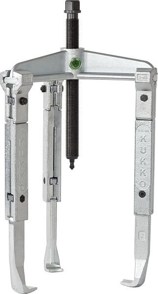 KUKKO 3-armiger Universal Abzieher mit verlängerten Abzughaken, Spannweite außen: 250 mm, Spanntiefe: 300 mm, 30-3-3