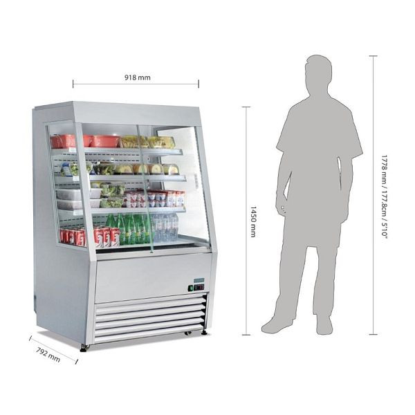 Polar Serie G Displaykühlung mit 1 festen und 3 verstellbaren Einlegeböden 91,8cm, CM287