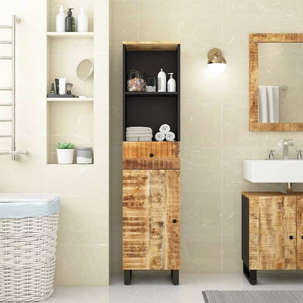 vidaXL Badschrank 38x33x160 cm Massivholz Mango, 351998