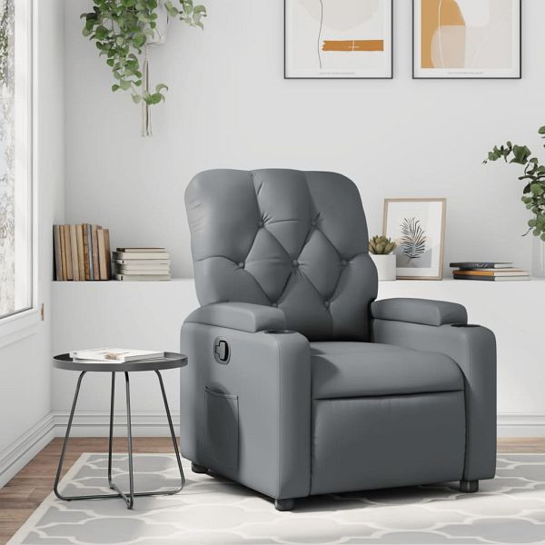 vidaXL Relaxsessel Grau Kunstleder, Top-Qualität, 372506