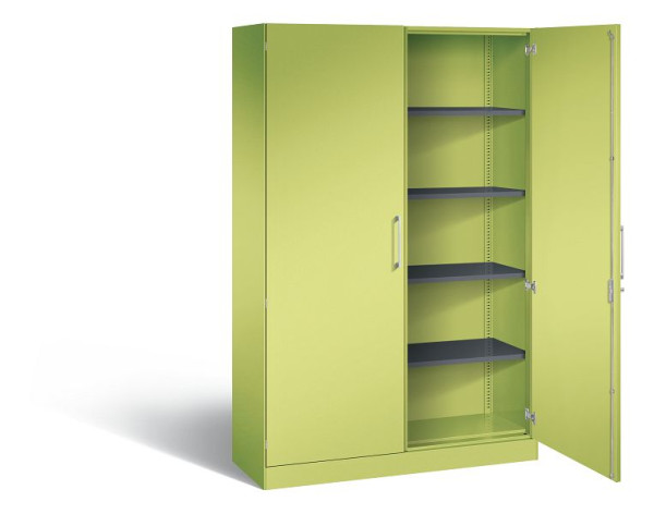 C+P Flügeltürenschrank Asisto, H1980xB1200xT435mm, Farbe: Viridingrün / Viridingrün, Bügelgriff, 5 OH, 141001-000 S10123