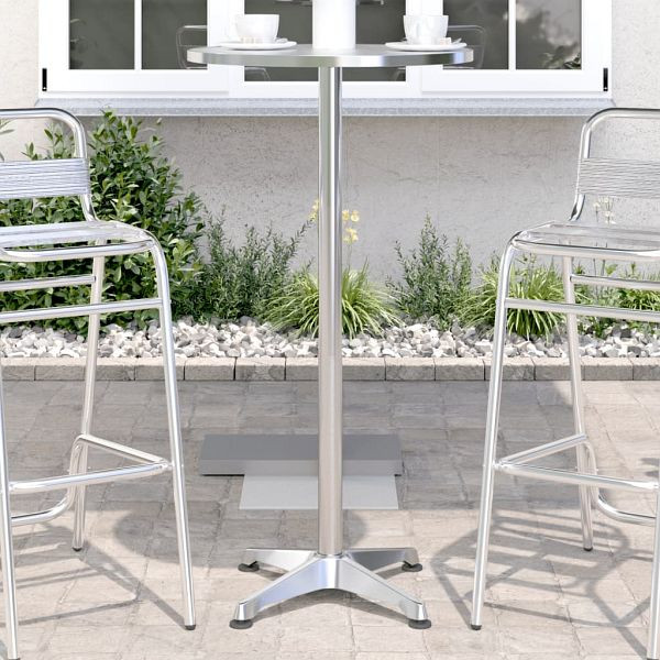 vidaXL Outdoor-Bartisch Höhenverstellbar Ø59,5x70/114,5 cm Aluminium, 4007198