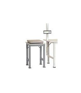 Manuflex Beistelltisch PACKPOOL Standard mit Kunststoffplatte, BxTxH = 500 x 600 x 760-870 mm, Alusilber, AS0061.9006