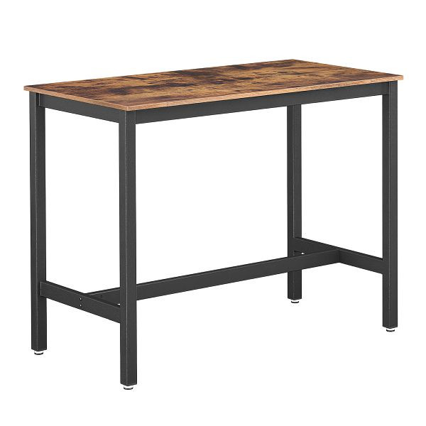 VASAGLE Bartisch, Industrieküchentisch, Esstisch mit massivem Metallrahmen, Holzoptik, 120 x 60 x 90 cm, LBT91X