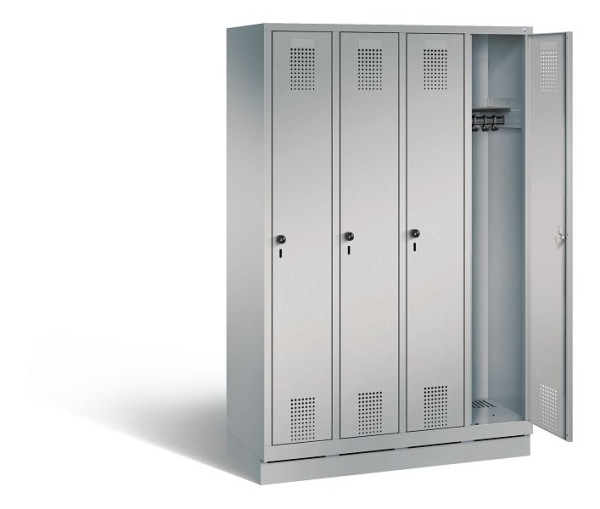 C+P Garderobenschrank Evolo, H1800xB1190xT500mm, Farbe: Weißaluminium, 48020-40 S10109