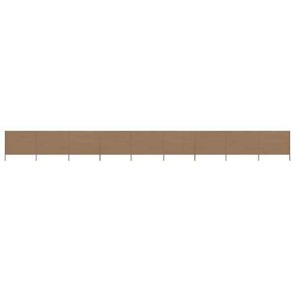 vidaXL 9-teiliges Windschutzgewebe 1200 x 120 cm Taupe, 47195