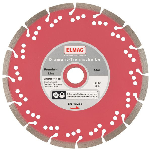 ELMAG Diamantscheibe 180 mm, PREMIUM LINE - UNI (Bohrung: 25,4 mm), 61573
