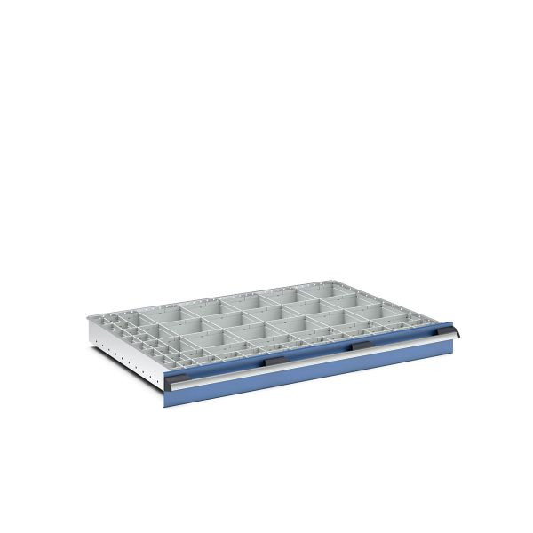 bott cubio Sortiment mit 64 Boxen, BxTxH: 1050x750x68mm, Kunststoff / RAL 7035, 43020779