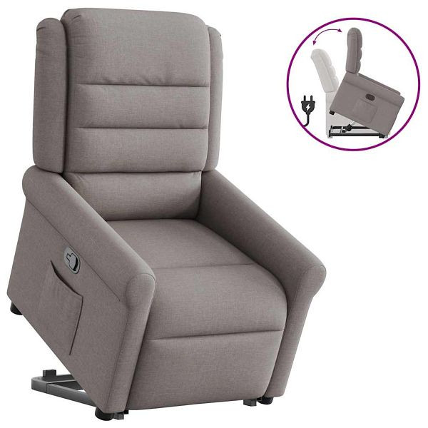 vidaXL Relaxsessel mit Aufstehhilfe Taupe Stoff, 3303321