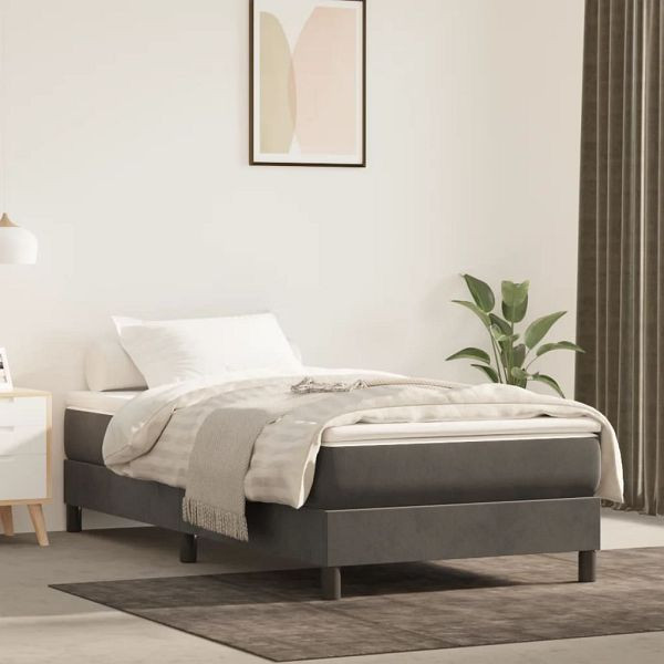vidaXL Bettgestell Dunkelgrau 90x190 cm Samt, 3120743, 8720287234043