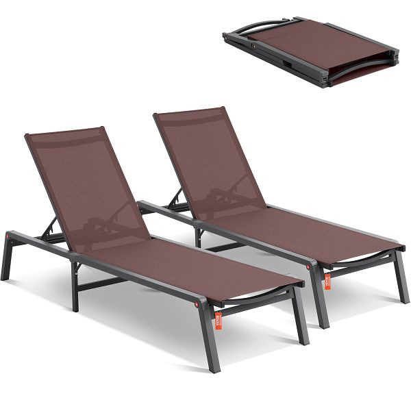 VEVOR Sonnenliege Strandliege Liege Liegestuhl Relaxliege 2 Stück 182x60x88cm, JSTYGDTYZSKZ22E76V0